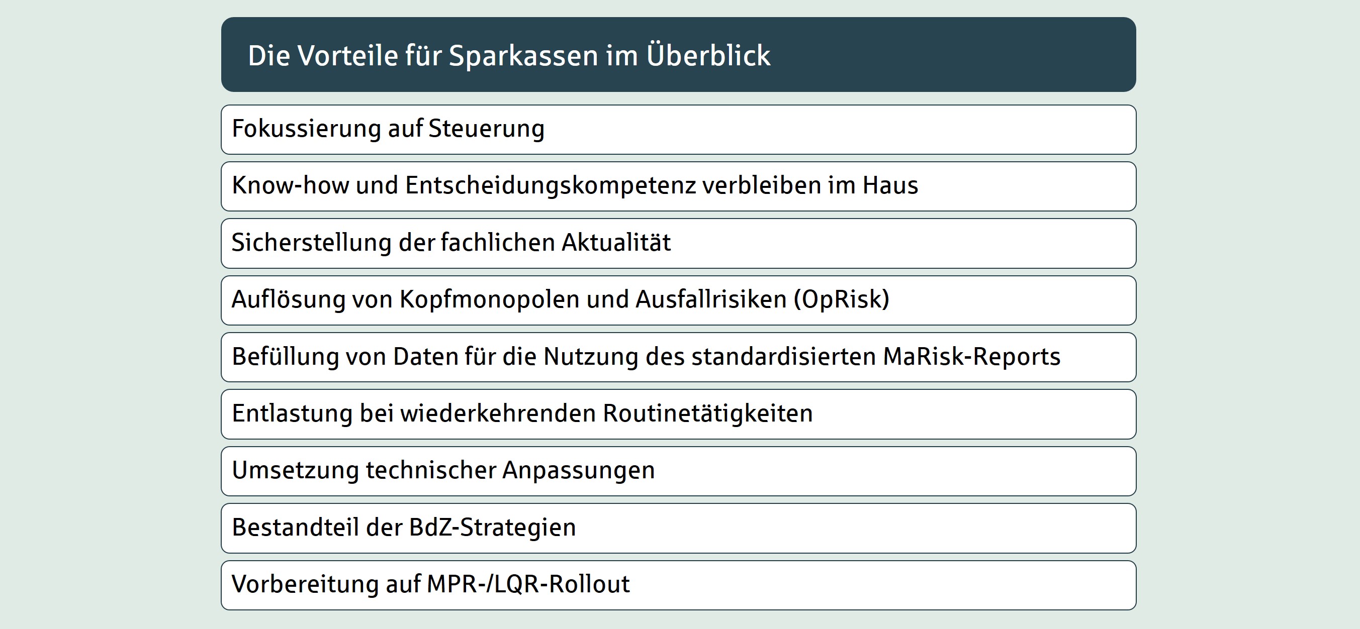 Vorteile für Sparkassen im Überblick